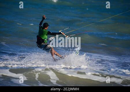 Kite surf, Joao Pessoa, Paraíba stato, Brasile Foto Stock