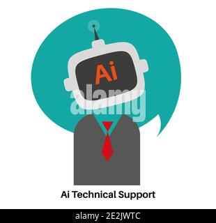 Illustrazione vettoriale di intelligenza artificiale (ai) Chat Bot Illustrazione Vettoriale
