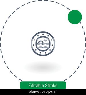 icona vettore di oblò icone di contorno del tratto modificabili per il web e. cellulare Illustrazione Vettoriale