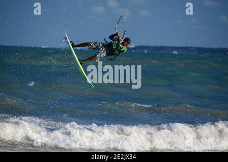 Kite surf, Joao Pessoa, Paraíba stato, Brasile Foto Stock