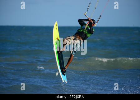 Kite surf, Joao Pessoa, Paraíba stato, Brasile Foto Stock