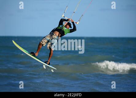 Kite surf, Joao Pessoa, Paraíba stato, Brasile Foto Stock