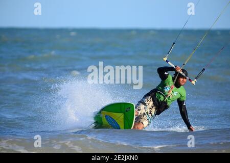 Kite surf, Joao Pessoa, Paraíba stato, Brasile Foto Stock