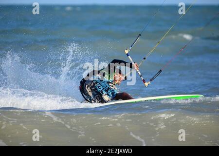 Kite surf, Joao Pessoa, Paraíba stato, Brasile Foto Stock