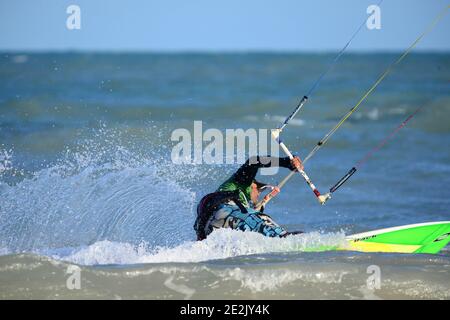 Kite surf, Joao Pessoa, Paraíba stato, Brasile Foto Stock