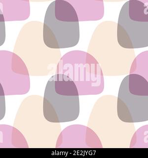 Sovrapposizione di forme arrotondate motivo senza giunture. Illustrazione vettoriale, design piatto Illustrazione Vettoriale