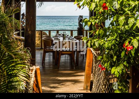 Carribean food a Calliste, Grenada Foto Stock