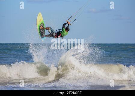 Kite surf, Joao Pessoa, Paraíba stato, Brasile Foto Stock