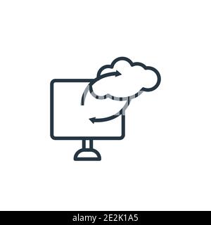 Icona del vettore di contorno del cloud computing. Icona di cloud computing nero sottile, vettore piatto semplice elemento illustrazione dal concetto di networking modificabile è Illustrazione Vettoriale