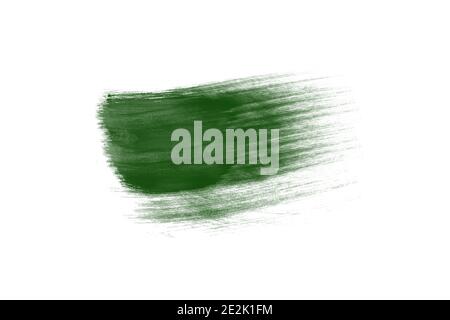 Tessuto astratto di vernice a mano verde acquerello, isolato su sfondo bianco, sfondo con texture acquerello, goccia acquerello, tracciato Foto Stock