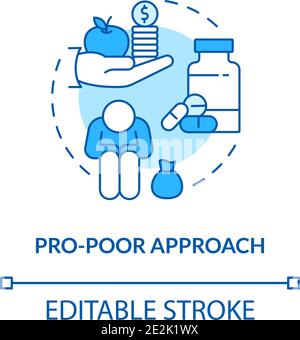 Icona del concetto di approccio Pro Poor Illustrazione Vettoriale