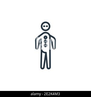 Icona vettore contorno umano freddo. Icona umana fredda nera sottile, vettore piatto semplice elemento illustrazione da sentimenti modificabili concetto isolato su wh Illustrazione Vettoriale