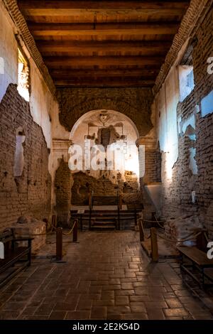 All'interno della chiesa missionaria di Tumacacori National Historical Park, Arizona, USA Foto Stock