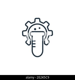 Icona vettore contorno bioingegnerizzazione. Icona di bioingegneria nera a linea sottile, vettore piatto illustrazione di un elemento semplice da un isolato concettuale generale modificabile Illustrazione Vettoriale