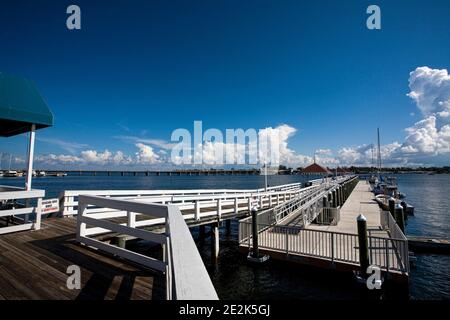 Bradenton Beach Pier Sull'Isola Di Anna Maria, Florida Foto Stock