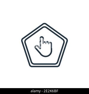 Icona vettore contorno movimenti. Icona con gesti neri a linea sottile, vettore piatto illustrazione di elementi semplici dal concetto di gesti modificabili tratto isolato attivo Illustrazione Vettoriale