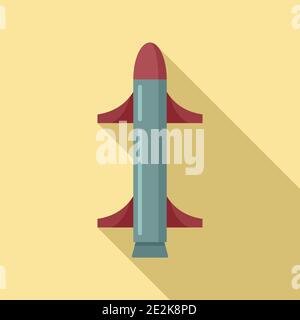 Missile rocket icona, stile piatto Illustrazione Vettoriale