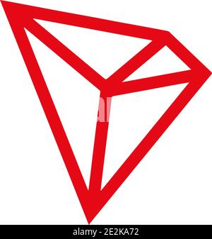 Illustrazione vettoriale dell'icona della criptovaluta (altcoin) / TRON[TRX] Illustrazione Vettoriale