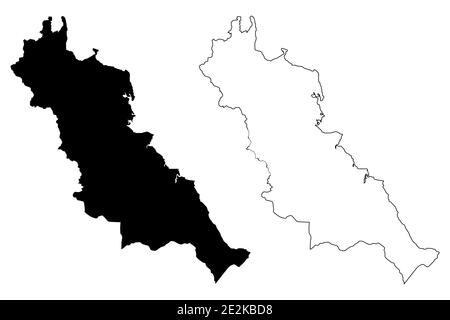 Essex County, Commonwealth of Virginia (Stati Uniti, Stati Uniti d'America, Stati Uniti, Stati Uniti, Stati Uniti) mappa vettoriale illustrazione, scrimble schizzo Essex mappa Illustrazione Vettoriale
