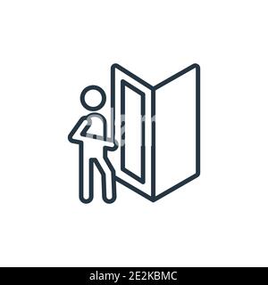 Entra nell'icona vettoriale contorno. Sottile linea nera come in icona, vettore piatto semplice elemento illustrazione da modificabile umano concetto isolato tratto su WI Illustrazione Vettoriale