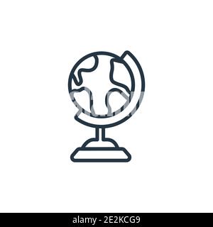 Icona vettore di contorno globo terrestre. Icona a forma di globo nero sottile, vettore piatto semplice elemento illustrazione da un concetto di educazione modificabile isolato su Illustrazione Vettoriale