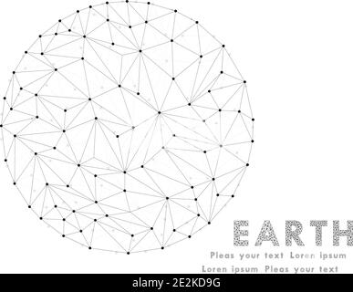 Reti - progettazione globo. Terra poligonale. Icona globo terrestre. EPS 10 Illustrazione Vettoriale