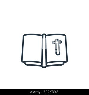 Icona vettore contorno religione. Sottile linea nera religione icona, vettore piatto semplice elemento illustrazione da editabile letteratura concetto isolato su whit Illustrazione Vettoriale
