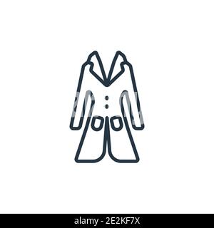 Coat with pockets outline vector icon. Thin line black coat with pockets icon, flat vector simple element illustration from editable fashion concept i Illustrazione Vettoriale
