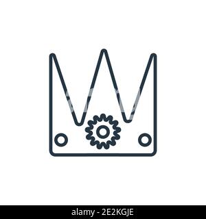 Icona vettore contorno reale. Icona reale nera sottile, vettore piatto semplice elemento illustrazione da modificazione concetto di moda isolato su bianco backgro Illustrazione Vettoriale
