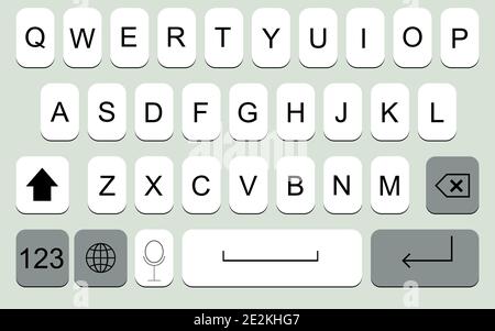 Tastiera dello smartphone. Illustrazione della tastiera per dispositivi mobili. eps vettoriale 10 Illustrazione Vettoriale