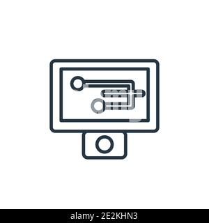 Icona vettore vettoriale per la tecnologia dell'informazione. Icona della tecnologia delle informazioni in nero a linea sottile, immagine vettoriale semplice da testo generico modificabile Illustrazione Vettoriale