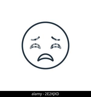 Icona vettore di contorno emoji deluso. Sottile linea nera deluso emoji icona, vettore piatto semplice elemento illustrazione da editabile emoji concetto i Illustrazione Vettoriale