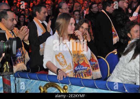 Camille Gottlieb durante la terza giornata del trentaquattresimo Festival Internazionale del Circo a Monte Carlo, Monaco, il 16 2010 gennaio. Handout Foto di Monaco Palace/ABACAPRESS.COM Foto Stock