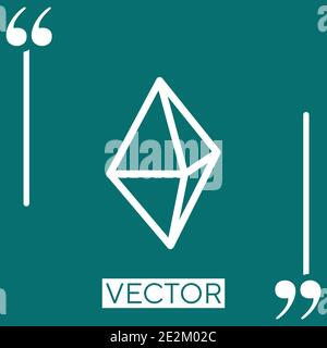 Icona vettore ottaedro icona lineare. Linea tratto modificabile Illustrazione Vettoriale