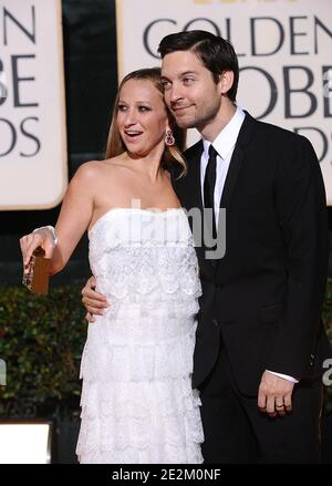 Jennifer Meyer e Tobey Maguire alla sessantasettesima cerimonia Golden Globe Awards, tenutasi presso l'hotel Beverly Hilton di Los Angeles, CA, USA il 17 gennaio 2010. Foto di Lionel Hahn/ABACAPRESS.COM (nella foto: Jennifer Meyer, Tobey Maguire) Foto Stock