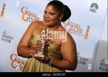 MO'Nique si trova nella sala stampa della 67a cerimonia del Golden Globe Awards, tenutasi presso l'hotel Beverly Hilton di Los Angeles, CA, USA il 17 gennaio 2010. Foto di Lionel Hahn/ABACAPRESS.COM (nella foto: MO'Nique) Foto Stock