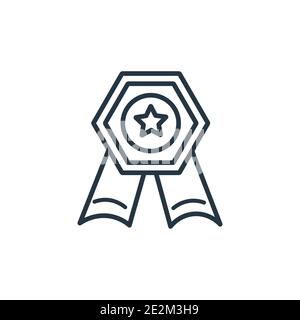 Diploma con icona del vettore di contorno del sigillo. Diploma nero sottile con icona di tenuta, vettore piatto semplice illustrazione di elementi dal concetto di educazione modificabile Illustrazione Vettoriale