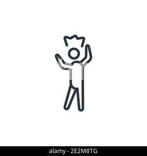 Icona del vettore di contorno umano irritato. Sottile linea nera irritata icona umana, vettore piatto semplice elemento illustrazione da sentimenti editabili concetto isolo Illustrazione Vettoriale