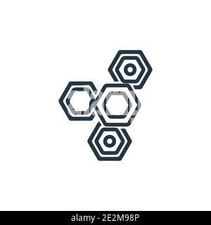 Gioco con icona vettoriale hexagons outline. Sottile linea nero gioco con icona di esagoni, vettore piatto semplice elemento illustrazione da editable entertainment c Illustrazione Vettoriale