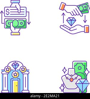 Set di icone colore RGB Popshop Illustrazione Vettoriale