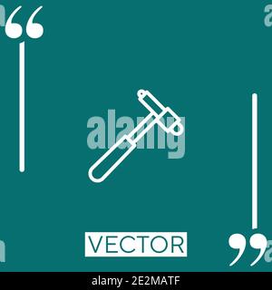 Icona del vettore del martello a riflessione icona lineare. Linea tratto modificabile Illustrazione Vettoriale