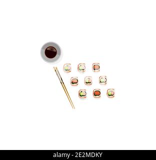 Vettore di panini di sushi isolati su sfondo bianco Illustrazione Vettoriale