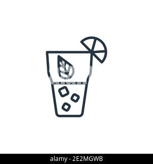 Cuba libre icona vettoriale. Sottile linea nera cuba libre icona, vettore piatto semplice elemento illustrazione da editabili bevande concetto isolato su whit Illustrazione Vettoriale