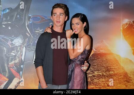 Megan Fox e Shia Labeouf che posano per le immagini durante la fotocellula di 'Transformers 2' all'hotel Four Seasons George V a Parigi. Francia il 12 giugno 2009. Foto Nicolas Genin/ABACAPRESS.COM Foto Stock