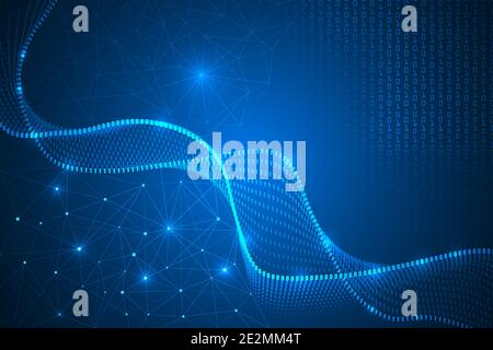 linee tecnologiche con background astratto di sicurezza numerica. Illustrazione Vettoriale