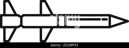 Icona nucleare missilistica, stile contorno Illustrazione Vettoriale
