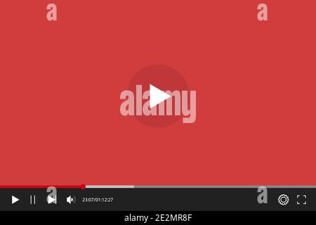 Lettore video e audio, lettore video con interfaccia piatta Illustrazione Vettoriale