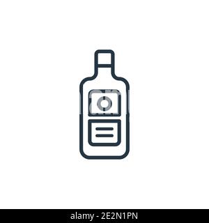 Icona vettore contorno liquore a base di erbe. Sottile linea nera a base di liquore alle erbe icona, vettore piatto semplice elemento illustrazione da editabili bevande concetto isolato s Illustrazione Vettoriale