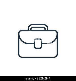 Icona vettoriale con contorno a valigetta chiusa. Icona a forma di valigetta chiusa nera sottile, immagine vettoriale semplice di elementi dal concetto di moda modificabile iso Illustrazione Vettoriale