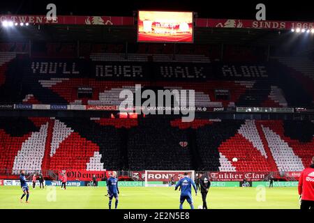 ENSCHEDE, PAESI BASSI - GENNAIO 14: Stadion FC Twente de Grolsch veste durante la partita olandese di Eredivisie tra FC Twente e Ajax a Grolsch veste o Foto Stock